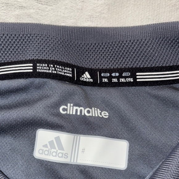 Adidas Men's Charcoal and White Polo Shirt - Picture 9 of 14
